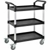 Global Industrial™ Service Cart w/3 Shelves, 550 lb. Capacity, 26"L x 17"W x 39"H, Black