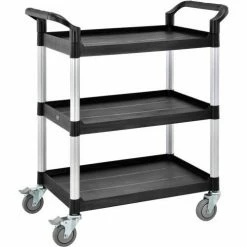 Global Industrial™ Service Cart w/3 Shelves, 550 lb. Capacity, 26"L x 17"W x 39"H, Black