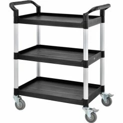 Global Industrial™ Service Cart w/3 Shelves, 550 lb. Capacity, 26"L x 17"W x 39"H, Black -Utility Carts Elegant store 800270 02