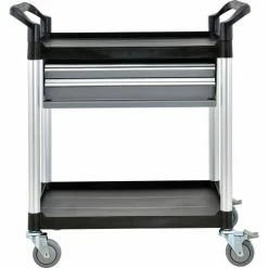 Global Industrial Utility Cart, 2 Shelves, 2 Drawers, 440 lb. Cap, 26"L x 17"W x 37"H, Black 20 Global Industrial Utility Cart, 2 Shelves, 2 Drawers, 440 lb. Cap, 26"L x 17"W x 37"H, Black -Utility Carts Elegant store 800271 02