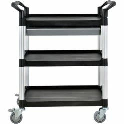 Global Industrial™ Utility Cart, 3 Shelves, 1 Drawer, 440 lb. Cap, 26"L x 17"W x 39"H, Black -Utility Carts Elegant store 800272 02