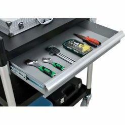 Global Industrial™ Utility Cart, 3 Shelves, 1 Drawer, 440 lb. Cap, 26"L x 17"W x 39"H, Black -Utility Carts Elegant store 800272 03