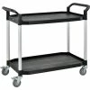 Global Industrial™ Service Cart w/2 Shelves, 440 lb. Capacity, 36"L x 20"W x 37"H, Black