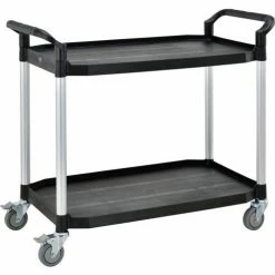 Global Industrial™ Service Cart w/2 Shelves, 440 lb. Capacity, 36"L x 20"W x 37"H, Black