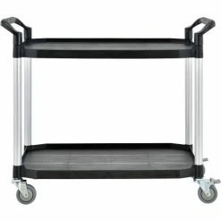 Global Industrial™ Service Cart w/2 Shelves, 440 lb. Capacity, 36"L x 20"W x 37"H, Black -Utility Carts Elegant store 800273 02
