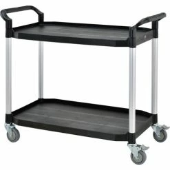 Global Industrial™ Service Cart w/2 Shelves, 440 lb. Capacity, 36"L x 20"W x 37"H, Black -Utility Carts Elegant store 800273 03
