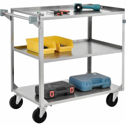 Global Industrial Steel Utility Cart, 500 lb. Capacity, 39-1/4"L x 22-3/8"W x 37-1/4"H 3 Global Industrial Steel Utility Cart, 500 lb. Capacity, 39-1/4"L x 22-3/8"W x 37-1/4"H - Image 3