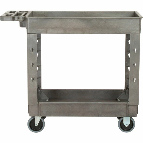 Global Industrial Utility Cart w/2 Shelves, 500 lb. Cap, 38"L x 17-1/2"W x 32-1/2"H, Gray 2 Global Industrial Utility Cart w/2 Shelves, 500 lb. Cap, 38"L x 17-1/2"W x 32-1/2"H, Gray - Image 2