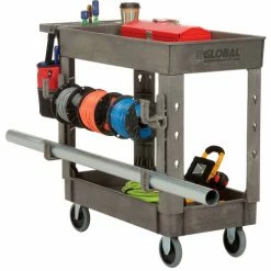 Global Industrial Utility Cart w/2 Shelves, 500 lb. Cap, 38"L x 17-1/2"W x 32-1/2"H, Gray 37 Global Industrial Utility Cart w/2 Shelves, 500 lb. Cap, 38"L x 17-1/2"W x 32-1/2"H, Gray -Utility Carts Elegant store 800299 03