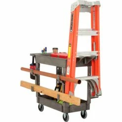Global Industrial™ Tray Top Utility Cart w/2 Shelves, 500 lb. Cap, 38"L x 17-1/2"W x 32-1/2"H -Utility Carts Elegant store 800299 04 1