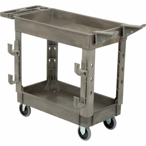 Global Industrial Utility Cart w/2 Shelves, 500 lb. Cap, 38"L x 17-1/2"W x 32-1/2"H, Gray 9 Global Industrial Utility Cart w/2 Shelves, 500 lb. Cap, 38"L x 17-1/2"W x 32-1/2"H, Gray - Image 9