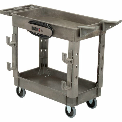 Global Industrial Utility Cart w/2 Shelves, 500 lb. Cap, 38"L x 17-1/2"W x 32-1/2"H, Gray 10 Global Industrial Utility Cart w/2 Shelves, 500 lb. Cap, 38"L x 17-1/2"W x 32-1/2"H, Gray - Image 10