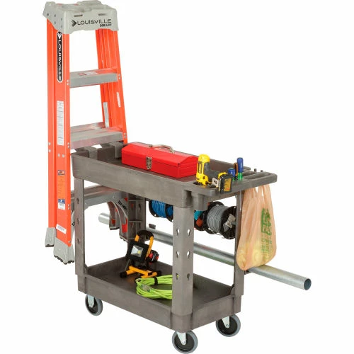 Global Industrial Utility Cart w/2 Shelves, 500 lb. Cap, 38"L x 17-1/2"W x 32-1/2"H, Gray 14 Global Industrial Utility Cart w/2 Shelves, 500 lb. Cap, 38"L x 17-1/2"W x 32-1/2"H, Gray - Image 14