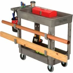 Global Industrial Utility Cart w/2 Shelves, 500 lb. Cap, 38"L x 17-1/2"W x 32-1/2"H, Gray 48 Global Industrial Utility Cart w/2 Shelves, 500 lb. Cap, 38"L x 17-1/2"W x 32-1/2"H, Gray -Utility Carts Elegant store 800299 14