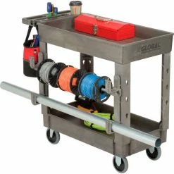 Global Industrial Utility Cart w/2 Shelves, 500 lb. Cap, 38"L x 17-1/2"W x 32-1/2"H, Gray 49 Global Industrial Utility Cart w/2 Shelves, 500 lb. Cap, 38"L x 17-1/2"W x 32-1/2"H, Gray -Utility Carts Elegant store 800299 15
