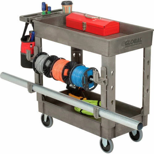 Global Industrial Utility Cart w/2 Shelves, 500 lb. Cap, 38"L x 17-1/2"W x 32-1/2"H, Gray 16 Global Industrial Utility Cart w/2 Shelves, 500 lb. Cap, 38"L x 17-1/2"W x 32-1/2"H, Gray - Image 16