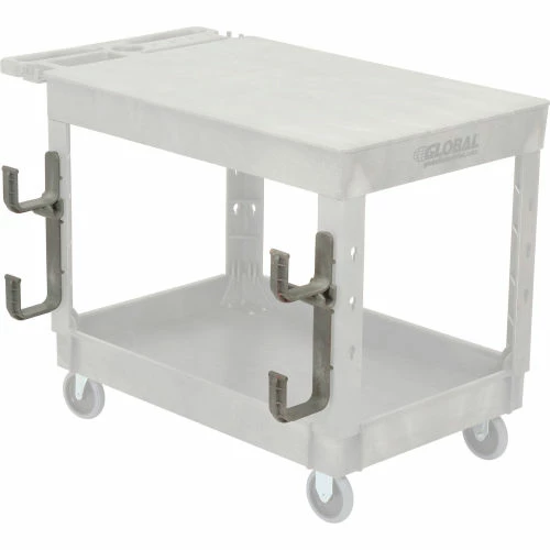 Global Industrial Deep Square Hooks for Utility Cart, 4-3/8"W x 13-1/8"H, Gray, 2/Pack 1 Global Industrial Deep Square Hooks for Utility Cart, 4-3/8"W x 13-1/8"H, Gray, 2/Pack