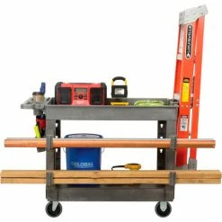 Global Industrial™ Ladder Hook for Industrial Utility Cart, 7-3/8"W x 2-3/8"H, Gray, 2/Pack -Utility Carts Elegant store 800303 04