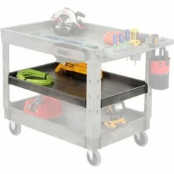 Global Industrial™ Deep Tray Shelf for Utility Cart, 44"L x 25-1/2"W x 2-3/4"H, Gray -Utility Carts Elegant store 800304 02