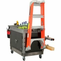 Global Industrial Utility Cart w/2 Tray Shelves & 5" Casters, 44"L x 25-1/2"W x 32-1/2"H 48 Global Industrial Utility Cart w/2 Tray Shelves & 5" Casters, 44"L x 25-1/2"W x 32-1/2"H -Utility Carts Elegant store 800305 04