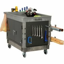 Global Industrial Utility Cart w/2 Tray Shelves & 5" Casters, 44"L x 25-1/2"W x 32-1/2"H 49 Global Industrial Utility Cart w/2 Tray Shelves & 5" Casters, 44"L x 25-1/2"W x 32-1/2"H -Utility Carts Elegant store 800305 05