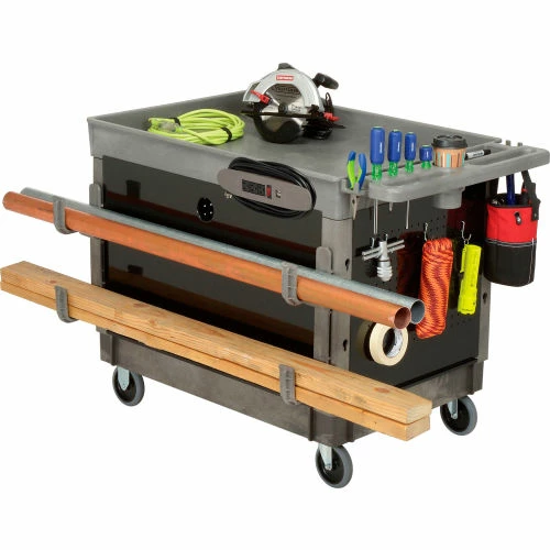 Global Industrial Utility Cart w/2 Tray Shelves & 5" Casters, 44"L x 25-1/2"W x 32-1/2"H 11 Global Industrial Utility Cart w/2 Tray Shelves & 5" Casters, 44"L x 25-1/2"W x 32-1/2"H - Image 11