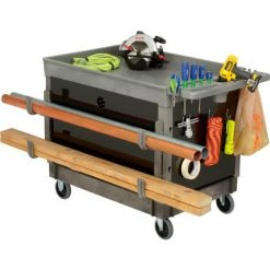 Global Industrial Utility Cart w/2 Tray Shelves & 5" Casters, 44"L x 25-1/2"W x 32-1/2"H 55 Global Industrial Utility Cart w/2 Tray Shelves & 5" Casters, 44"L x 25-1/2"W x 32-1/2"H -Utility Carts Elegant store 800305 11