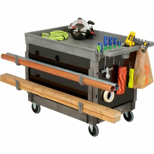 Global Industrial Utility Cart w/2 Tray Shelves & 5" Casters, 44"L x 25-1/2"W x 32-1/2"H 12 Global Industrial Utility Cart w/2 Tray Shelves & 5" Casters, 44"L x 25-1/2"W x 32-1/2"H - Image 12