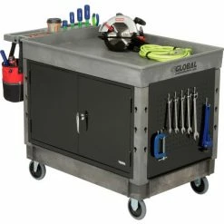 Global Industrial Utility Cart w/2 Tray Shelves & 5" Casters, 44"L x 25-1/2"W x 32-1/2"H 59 Global Industrial Utility Cart w/2 Tray Shelves & 5" Casters, 44"L x 25-1/2"W x 32-1/2"H -Utility Carts Elegant store 800305 15