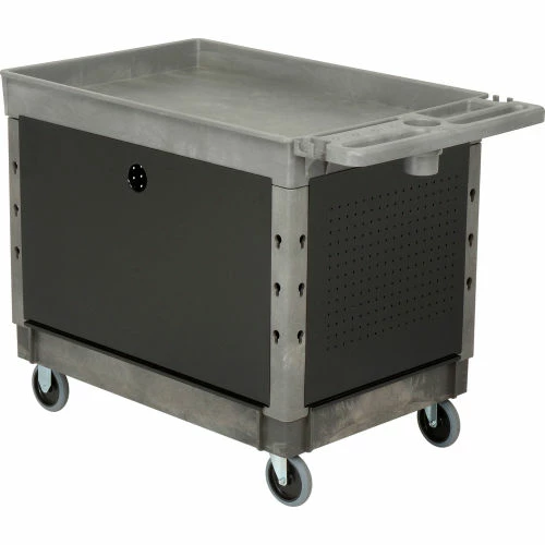 Global Industrial Utility Cart w/2 Tray Shelves & 5" Casters, 44"L x 25-1/2"W x 32-1/2"H 19 Global Industrial Utility Cart w/2 Tray Shelves & 5" Casters, 44"L x 25-1/2"W x 32-1/2"H - Image 19