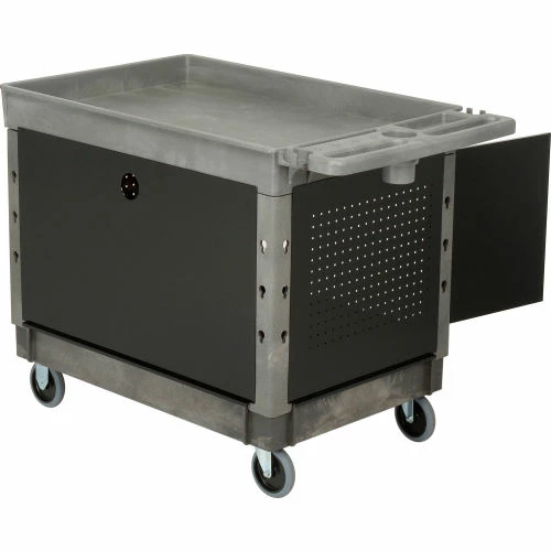 Global Industrial Utility Cart w/2 Tray Shelves & 5" Casters, 44"L x 25-1/2"W x 32-1/2"H 20 Global Industrial Utility Cart w/2 Tray Shelves & 5" Casters, 44"L x 25-1/2"W x 32-1/2"H - Image 20