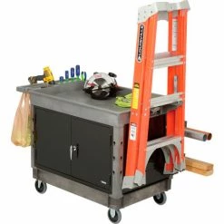Global Industrial Utility Cart w/2 Tray Shelves & 5" Casters, 44"L x 25-1/2"W x 32-1/2"H 64 Global Industrial Utility Cart w/2 Tray Shelves & 5" Casters, 44"L x 25-1/2"W x 32-1/2"H -Utility Carts Elegant store 800305 20