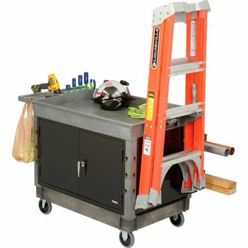 Global Industrial Utility Cart w/2 Tray Shelves & 5" Casters, 44"L x 25-1/2"W x 32-1/2"H 21 Global Industrial Utility Cart w/2 Tray Shelves & 5" Casters, 44"L x 25-1/2"W x 32-1/2"H - Image 21