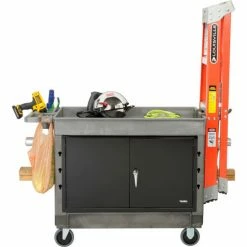 Global Industrial Utility Cart w/2 Tray Shelves & 5" Casters, 44"L x 25-1/2"W x 32-1/2"H 65 Global Industrial Utility Cart w/2 Tray Shelves & 5" Casters, 44"L x 25-1/2"W x 32-1/2"H -Utility Carts Elegant store 800305 21