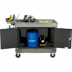 Global Industrial Utility Cart w/2 Tray Shelves & 5" Casters, 44"L x 25-1/2"W x 32-1/2"H 67 Global Industrial Utility Cart w/2 Tray Shelves & 5" Casters, 44"L x 25-1/2"W x 32-1/2"H -Utility Carts Elegant store 800305 23