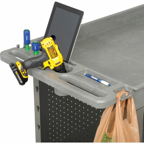 Global Industrial Utility Cart w/2 Tray Shelves & 5" Casters, 44"L x 25-1/2"W x 32-1/2"H 26 Global Industrial Utility Cart w/2 Tray Shelves & 5" Casters, 44"L x 25-1/2"W x 32-1/2"H - Image 26