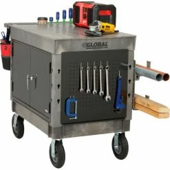 Global Industrial™ Utility Cart w/2 Shelves & 8" Casters, 44"L x 25-1/2"W x 32-1/2"H, Gray -Utility Carts Elegant store 800327 02