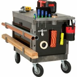 Global Industrial™ Utility Cart w/2 Shelves & 8" Casters, 44"L x 25-1/2"W x 32-1/2"H, Gray -Utility Carts Elegant store 800327 03