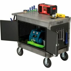 Global Industrial™ Utility Cart w/2 Shelves & 8" Casters, 44"L x 25-1/2"W x 32-1/2"H, Gray -Utility Carts Elegant store 800327 04