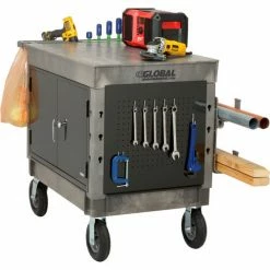 Global Industrial™ Utility Cart w/2 Shelves & 8" Casters, 44"L x 25-1/2"W x 32-1/2"H, Gray -Utility Carts Elegant store 800327 05