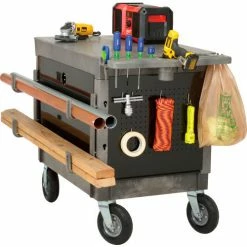 Global Industrial™ Utility Cart w/2 Shelves & 8" Casters, 44"L x 25-1/2"W x 32-1/2"H, Gray -Utility Carts Elegant store 800327 06