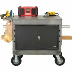 Global Industrial™ Utility Cart w/2 Shelves & 8" Casters, 44"L x 25-1/2"W x 32-1/2"H, Gray -Utility Carts Elegant store 800327 07