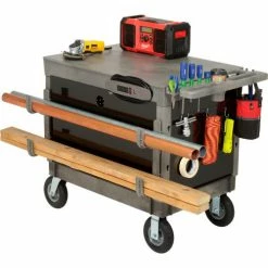 Global Industrial™ Utility Cart w/2 Shelves & 8" Casters, 44"L x 25-1/2"W x 32-1/2"H, Gray -Utility Carts Elegant store 800327 10