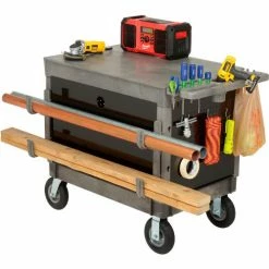 Global Industrial™ Utility Cart w/2 Shelves & 8" Casters, 44"L x 25-1/2"W x 32-1/2"H, Gray -Utility Carts Elegant store 800327 11