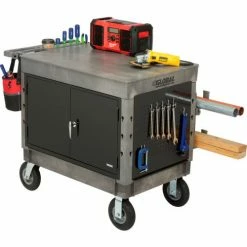 Global Industrial™ Utility Cart w/2 Shelves & 8" Casters, 44"L x 25-1/2"W x 32-1/2"H, Gray -Utility Carts Elegant store 800327 12