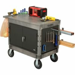 Global Industrial™ Utility Cart w/2 Shelves & 8" Casters, 44"L x 25-1/2"W x 32-1/2"H, Gray -Utility Carts Elegant store 800327 13