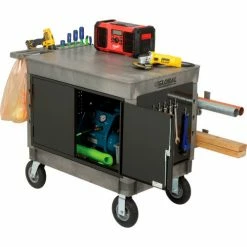 Global Industrial™ Utility Cart w/2 Shelves & 8" Casters, 44"L x 25-1/2"W x 32-1/2"H, Gray -Utility Carts Elegant store 800327 14