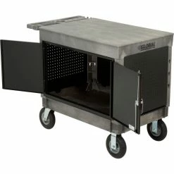 Global Industrial™ Utility Cart w/2 Shelves & 8" Casters, 44"L x 25-1/2"W x 32-1/2"H, Gray -Utility Carts Elegant store 800327 17