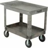 Global Industrial Tray Top Utility Cart w/2 Shelves, 44"L x 25-1/2"W x 35-1/2"H, Gray