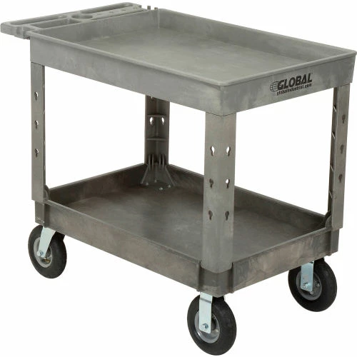 Global Industrial Tray Top Utility Cart w/2 Shelves, 44"L x 25-1/2"W x 35-1/2"H, Gray 1 Global Industrial Tray Top Utility Cart w/2 Shelves, 44"L x 25-1/2"W x 35-1/2"H, Gray